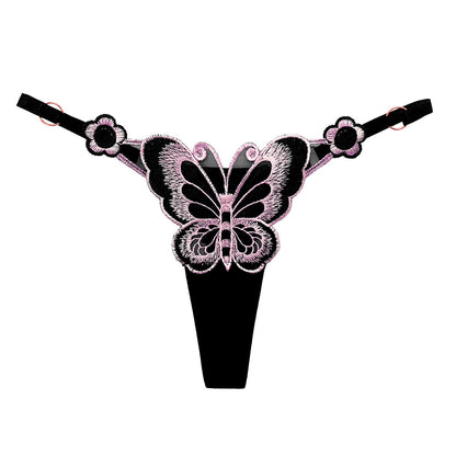 可调节蝴蝶刺绣丁字裤 Adjustable Butterfly Embroidered Thong