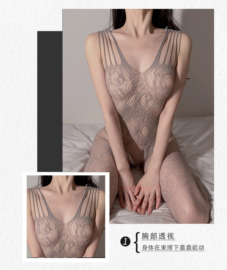 开档连体网衣 Open Crotch Mesh Jumpsuit